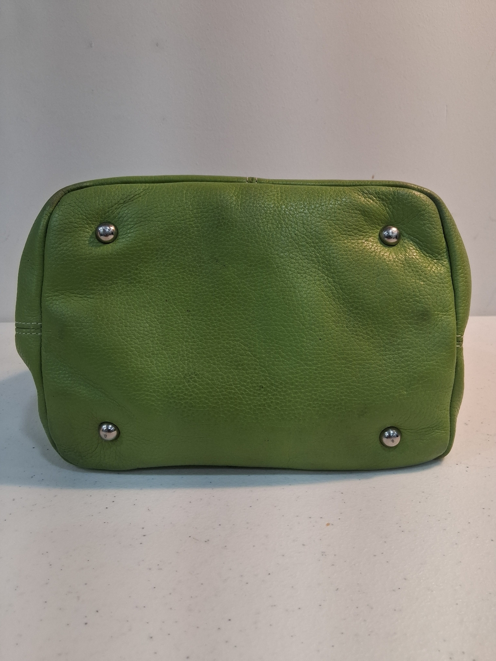 Tignanello Spring Green Leather Top Handle Handbag - Picture 7 of 9